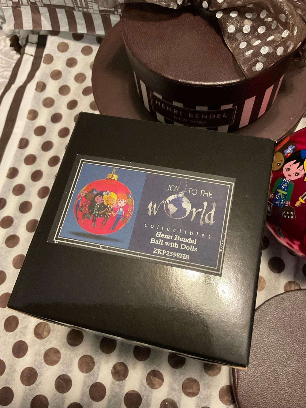 Rare Henri Bendel Joy to the World Bendel Dolls Ornament with Tag & Original Box - Picture 13 of 16